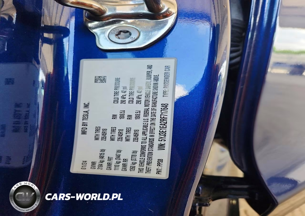 2024 Tesla Model 3 VIN:5YJ3E1EA2RF717648 - 12
