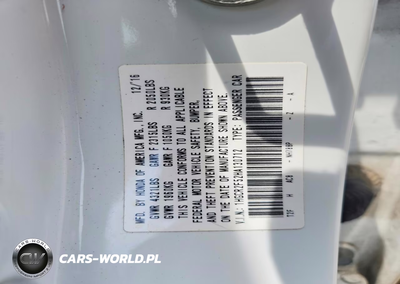 2017 Honda Accord Sport VIN:1HGCR2F52HA130712 - 12