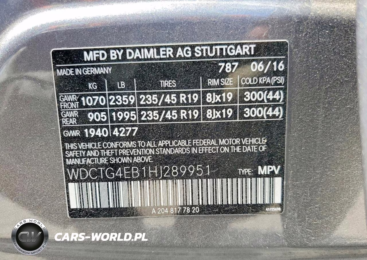2017 Mercedes-Benz Gla 250 VIN:WDCTG4EB1HJ289951 - 14