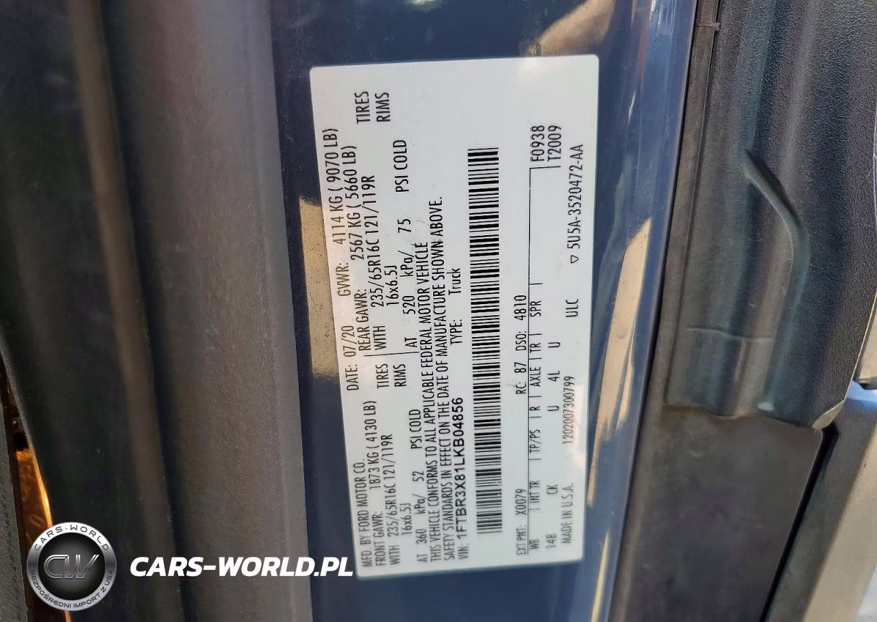 2020 Ford Transit 250 Delivery Van VIN:1FTBR3X81LKB04856 - 13