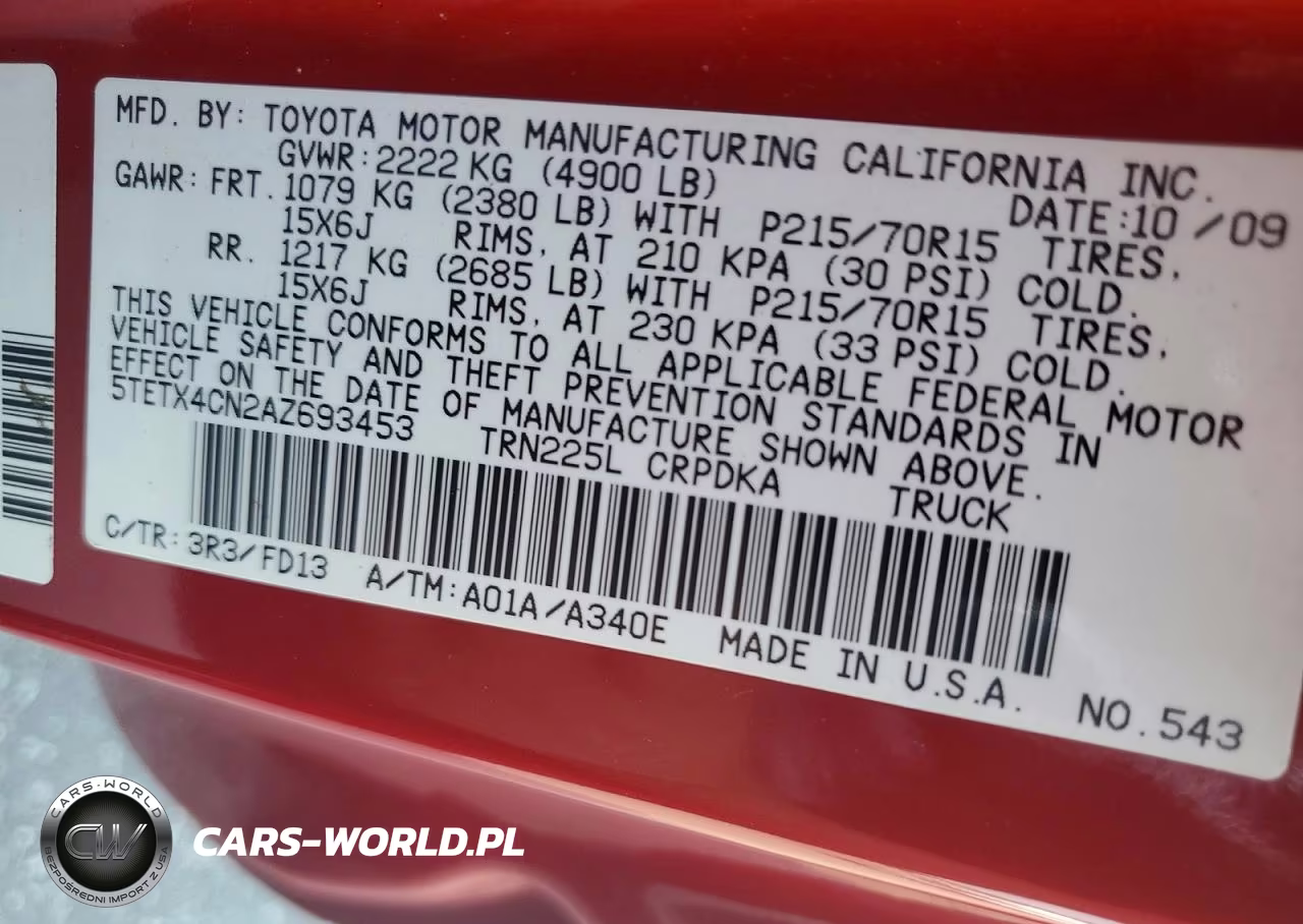 2010 Toyota Tacoma Base VIN:5TETX4CN2AZ693453 - 12