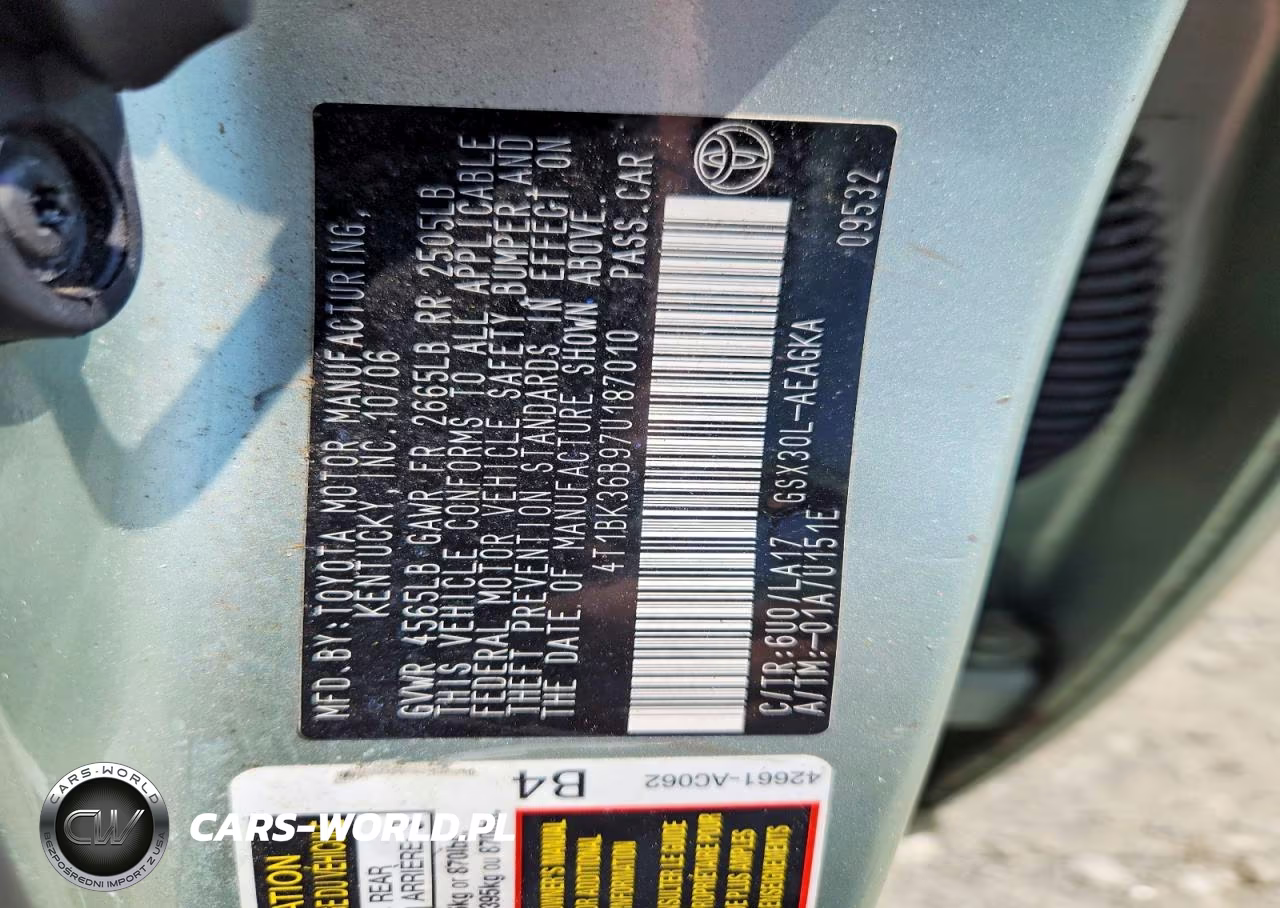 2007 Toyota Avalon Xls VIN:4T1BK36B97U187010 - 12