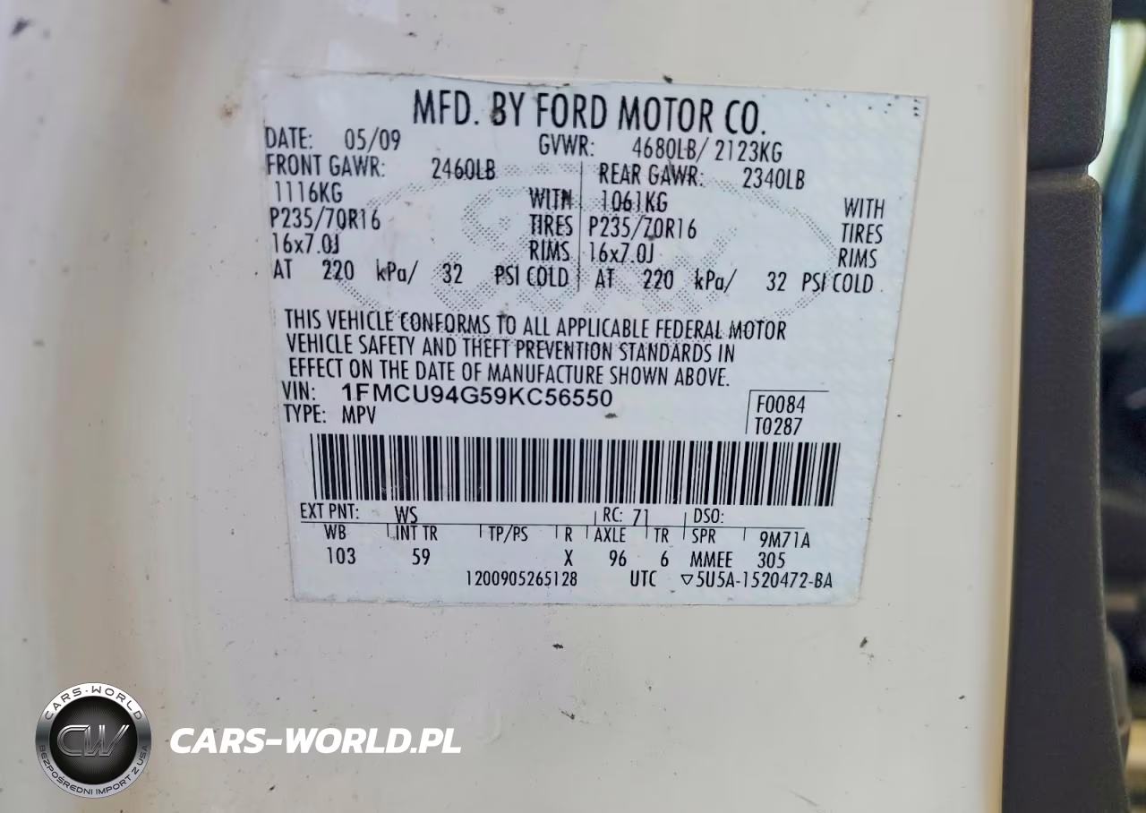 2009 Ford Escape Limited VIN:1FMCU94G59KC56550 - 13