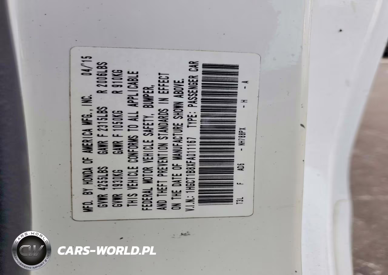2015 Honda Accord Exl VIN:1HGCT1B8XFA011167 - 13