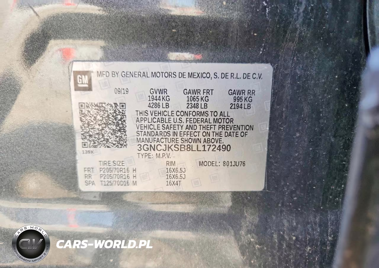 2020 Chevrolet Trax Ls VIN:3GNCJKSB8LL172490 - 12