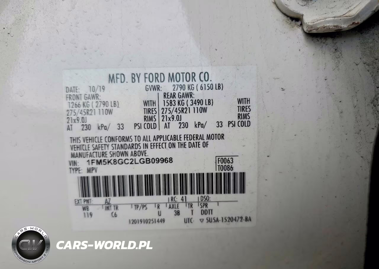 2020 Ford Explorer St VIN:1FM5K8GC2LGB09968 - 13