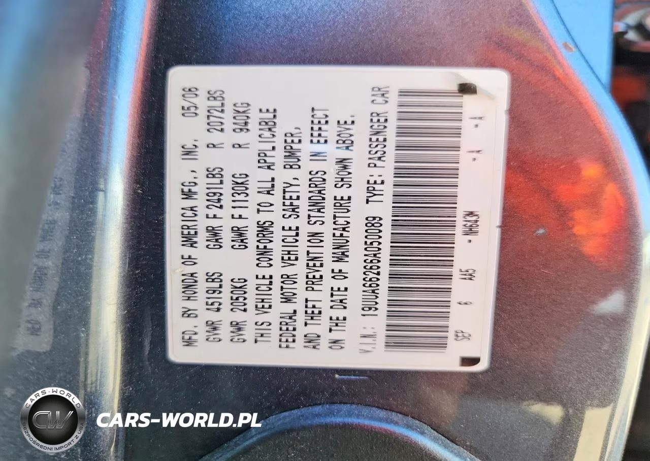 2006 Acura 3.2Tl VIN:19UUA66266A050089 - 12