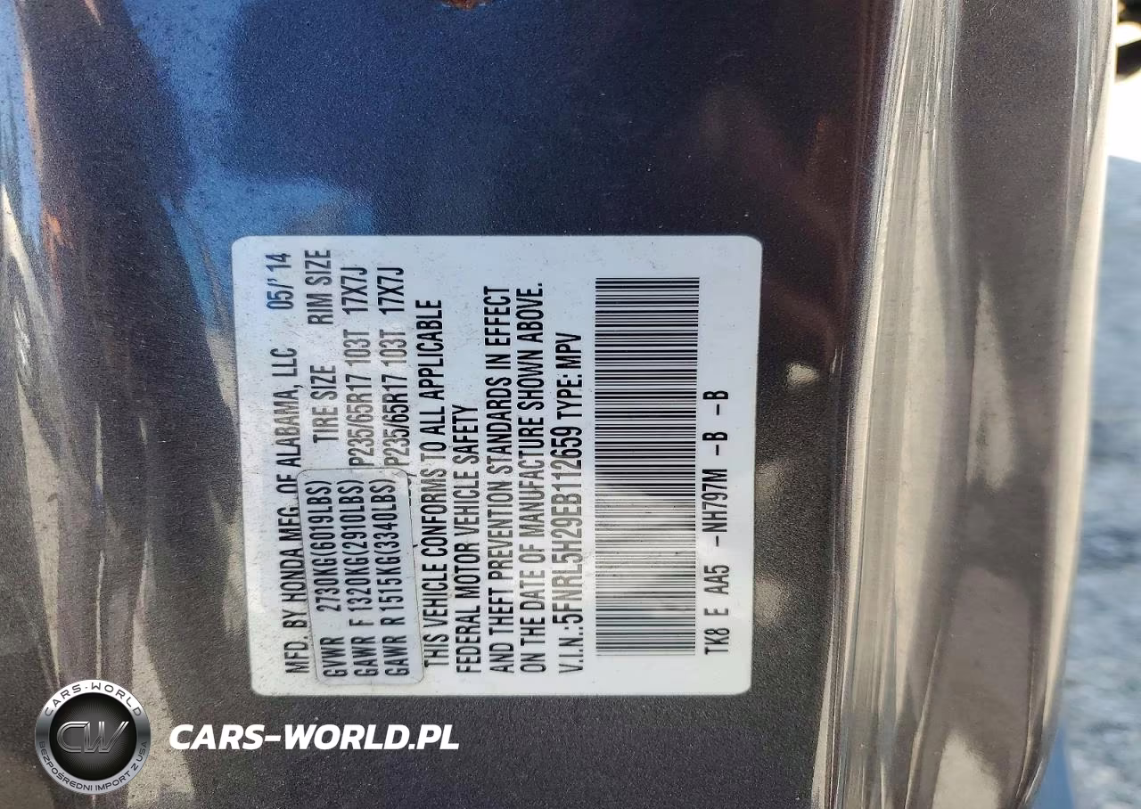 2014 Honda Odyssey Lx VIN:5FNRL5H29EB112659 - 13