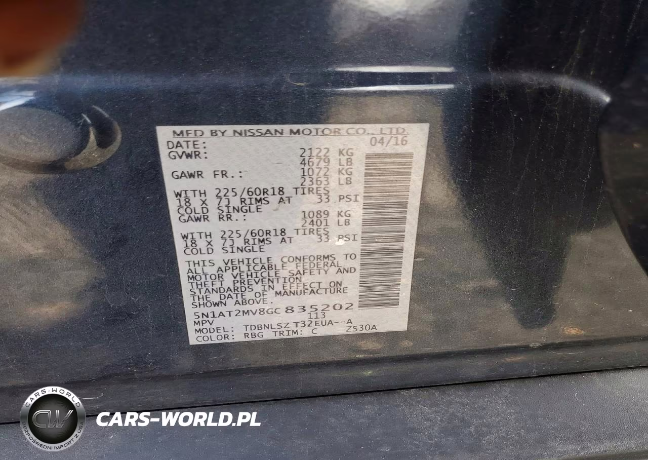 2016 Nissan Rogue Sl VIN:5N1AT2MV8GC835202 - 14