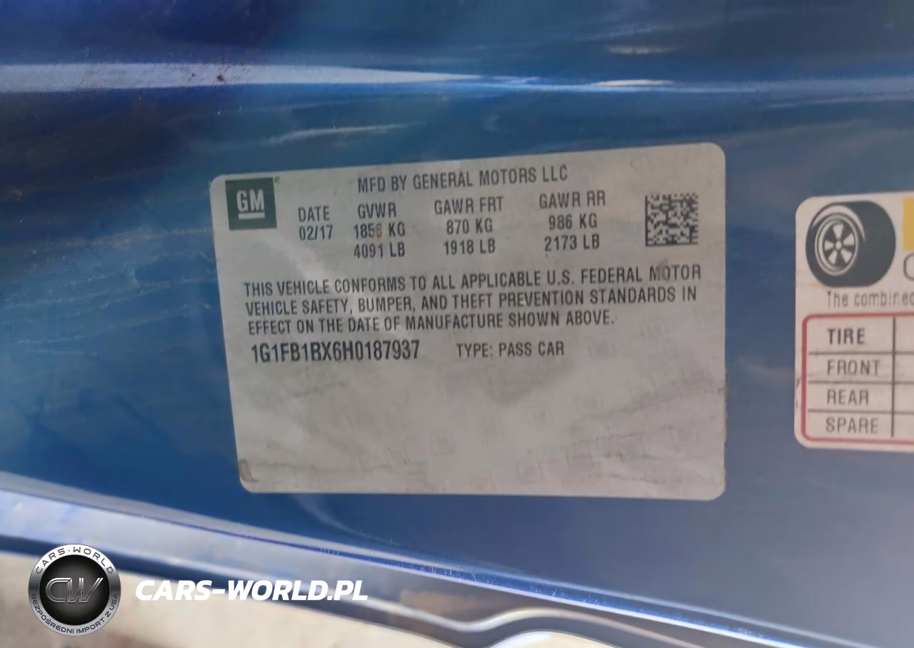 2017 Chevrolet Camaro Lt VIN:1G1FB1RX6H0187937 - 12