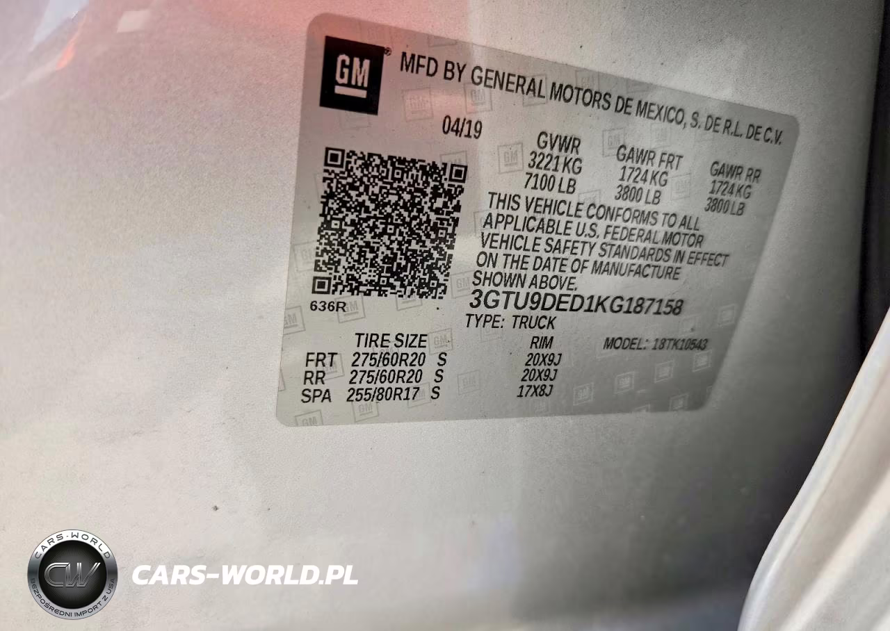 2019 GMC Sierra K1500 Slt VIN:3GTU9DED1KG187158 - 12