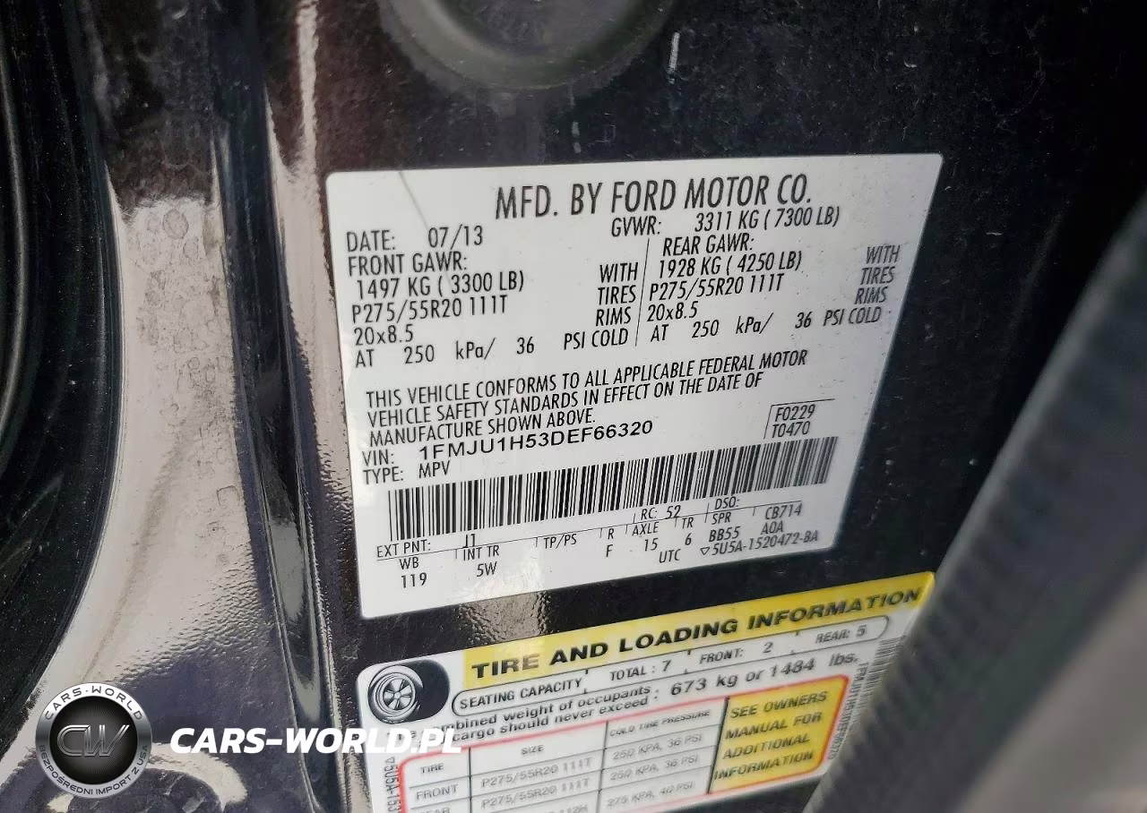 2013 Ford Expedition Xlt VIN:1FMJU1H53DEF66320 - 12