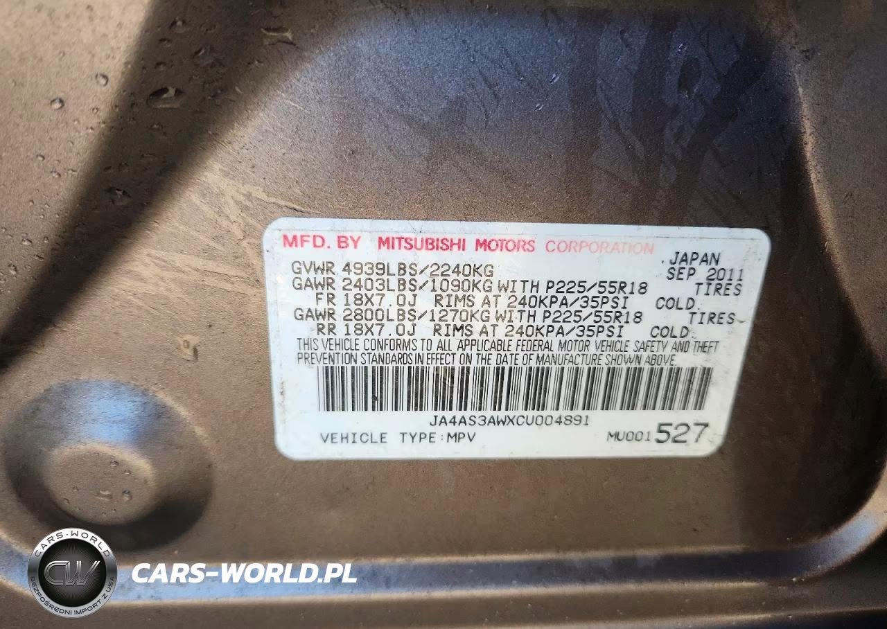 2012 Mitsubishi Outlander Se VIN:JA4AS3AWXCU004891 - 13