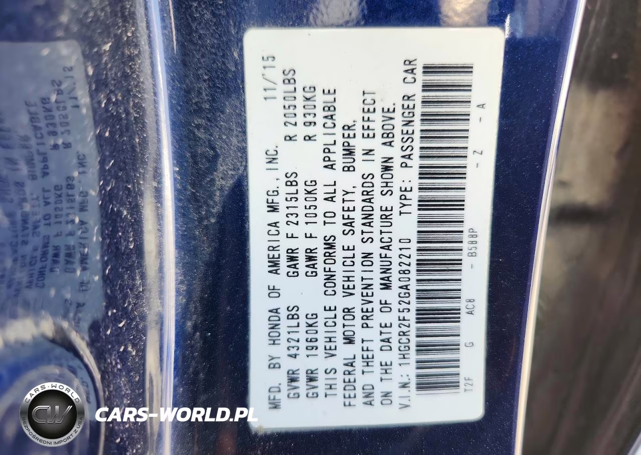 2016 Honda Accord Sport VIN:1HGCR2F52GA082210 - 13