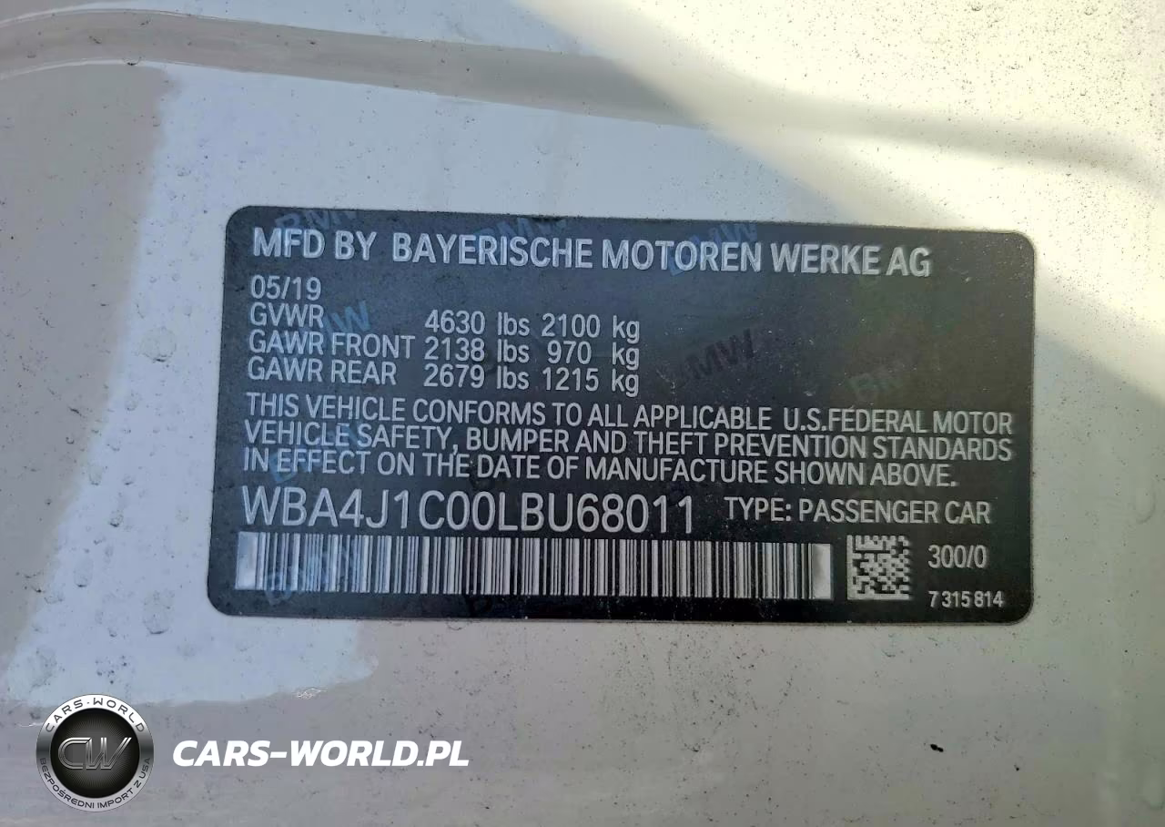 2020 BMW 430I Gran Coupe VIN:WBA4J1C00LBU68011 - 13