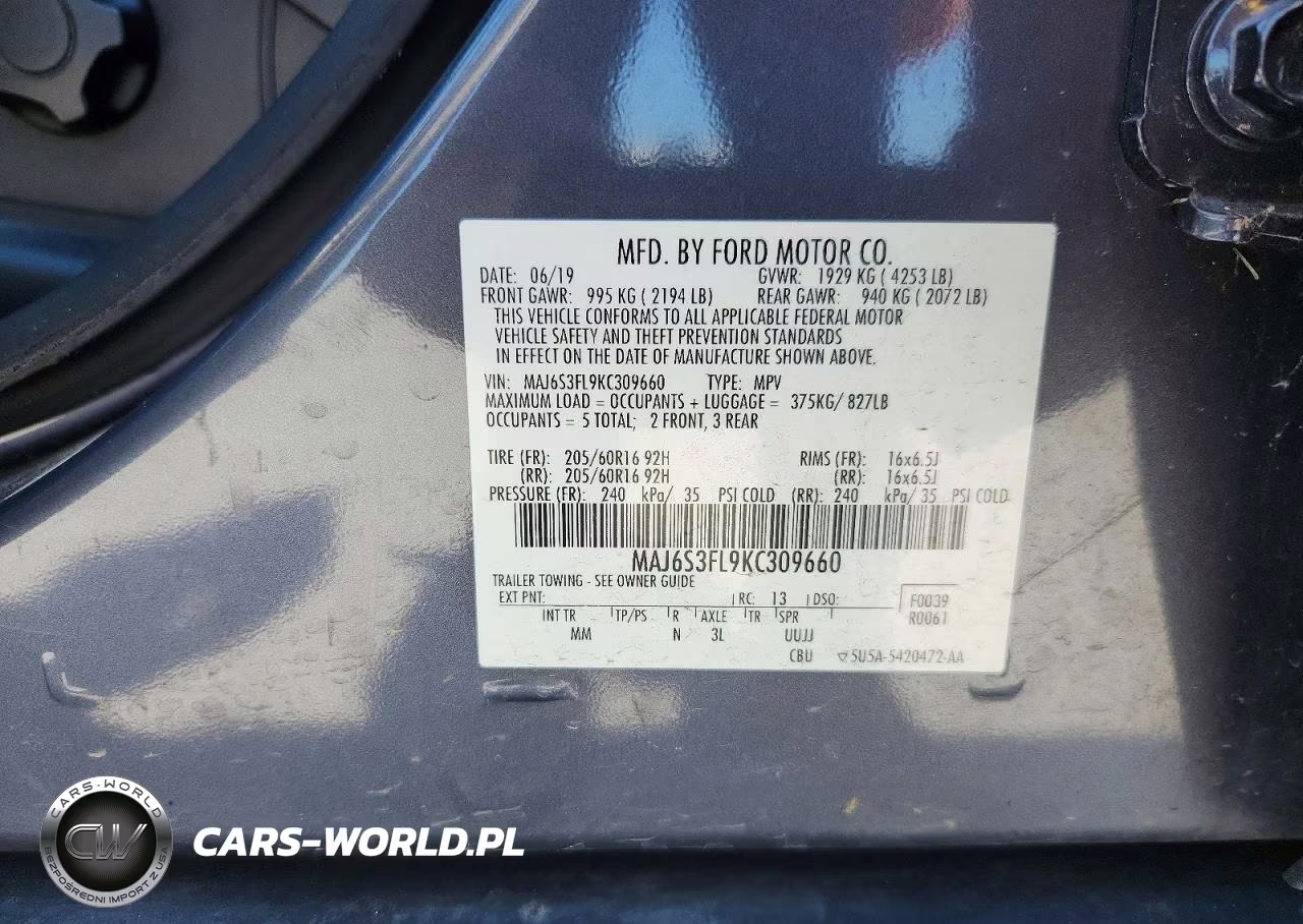 2019 Ford Ecosport S VIN:MAJ6S3FL9KC309660 - 13