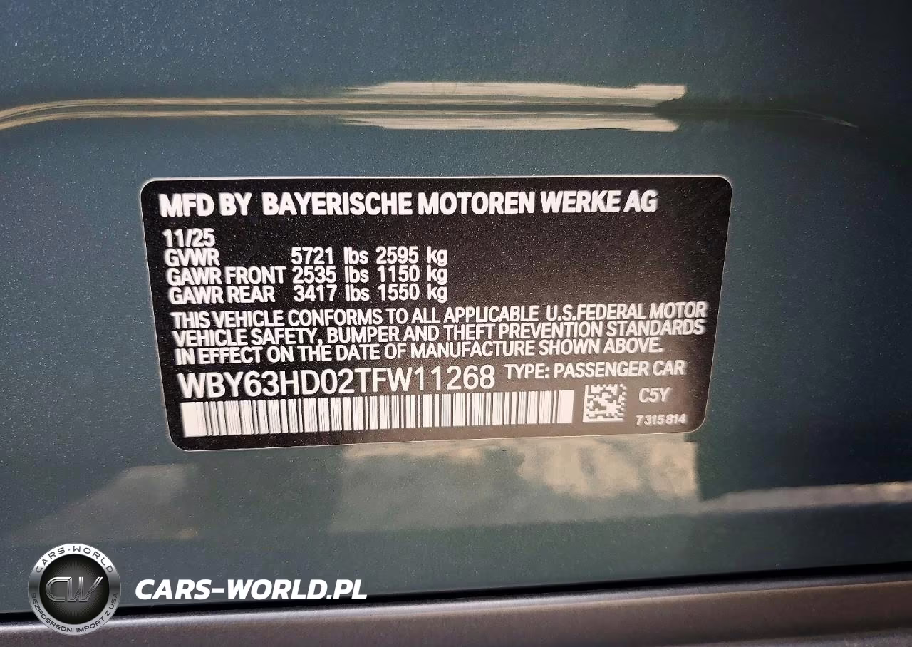 2026 BMW I4 Edrive 40 VIN:WBY63HD02TFW11268 - 13