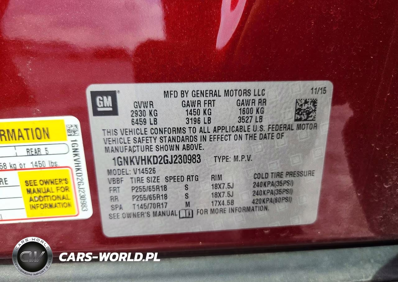 2016 Chevrolet Traverse Lt VIN:1GNKVHKD2GJ230983 - 13