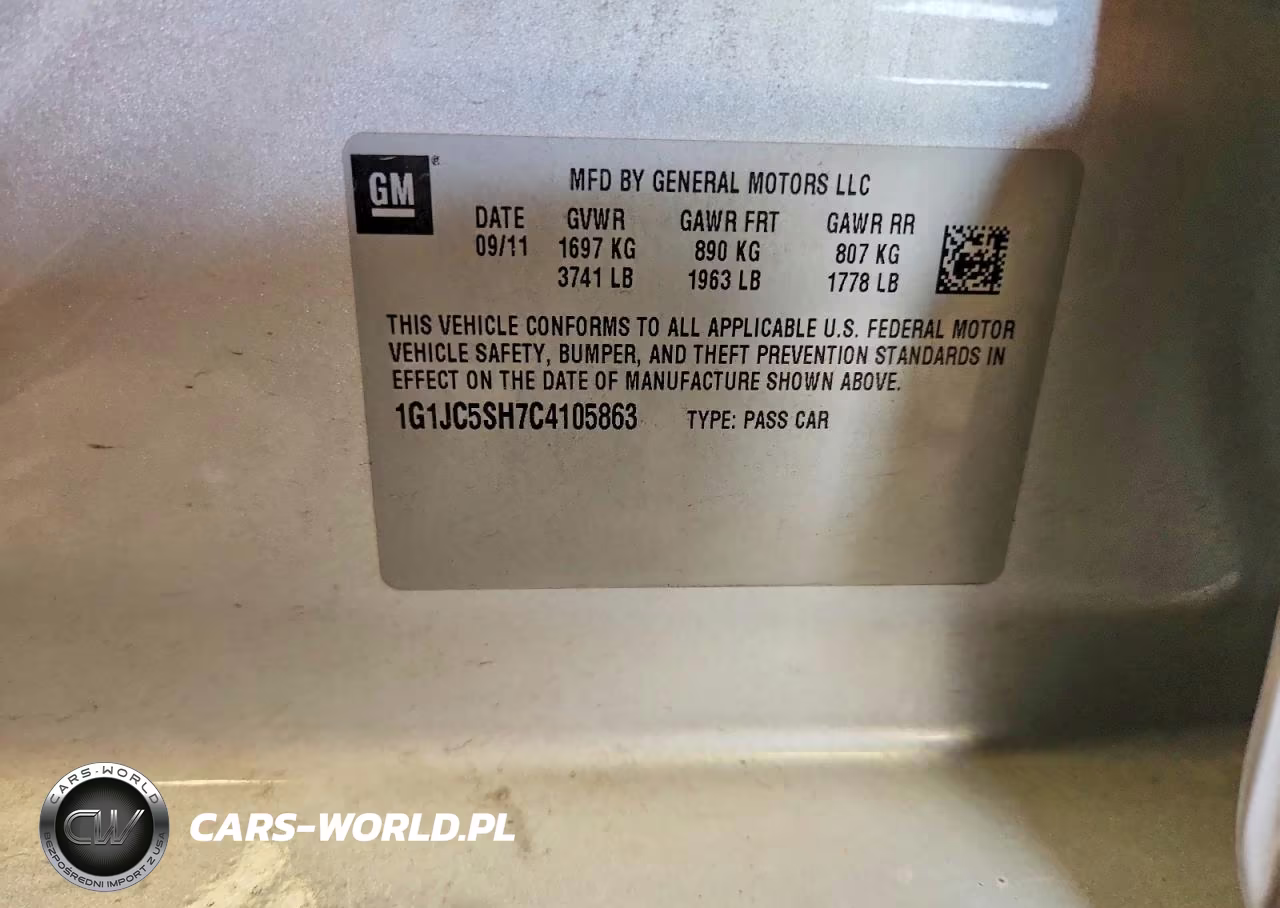 2012 Chevrolet Sonic Lt VIN:1G1JC5SH7C4105863 - 13