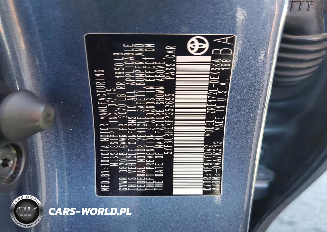 2015 Toyota Corolla S Plus VIN:5YFBURHEXFP352695 - 13