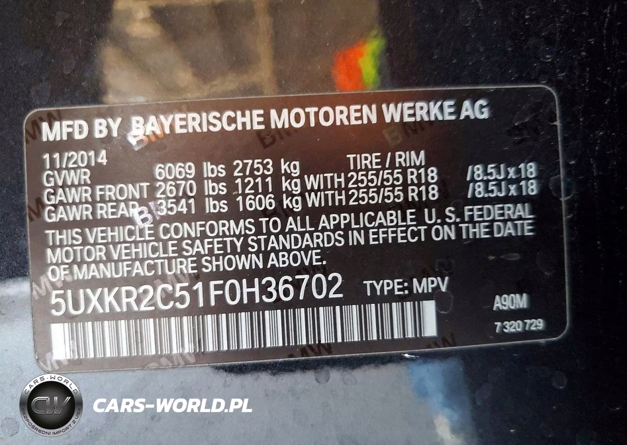 2015 BMW X5 Sdrive35I VIN:5UXKR2C51F0H36702 - 13
