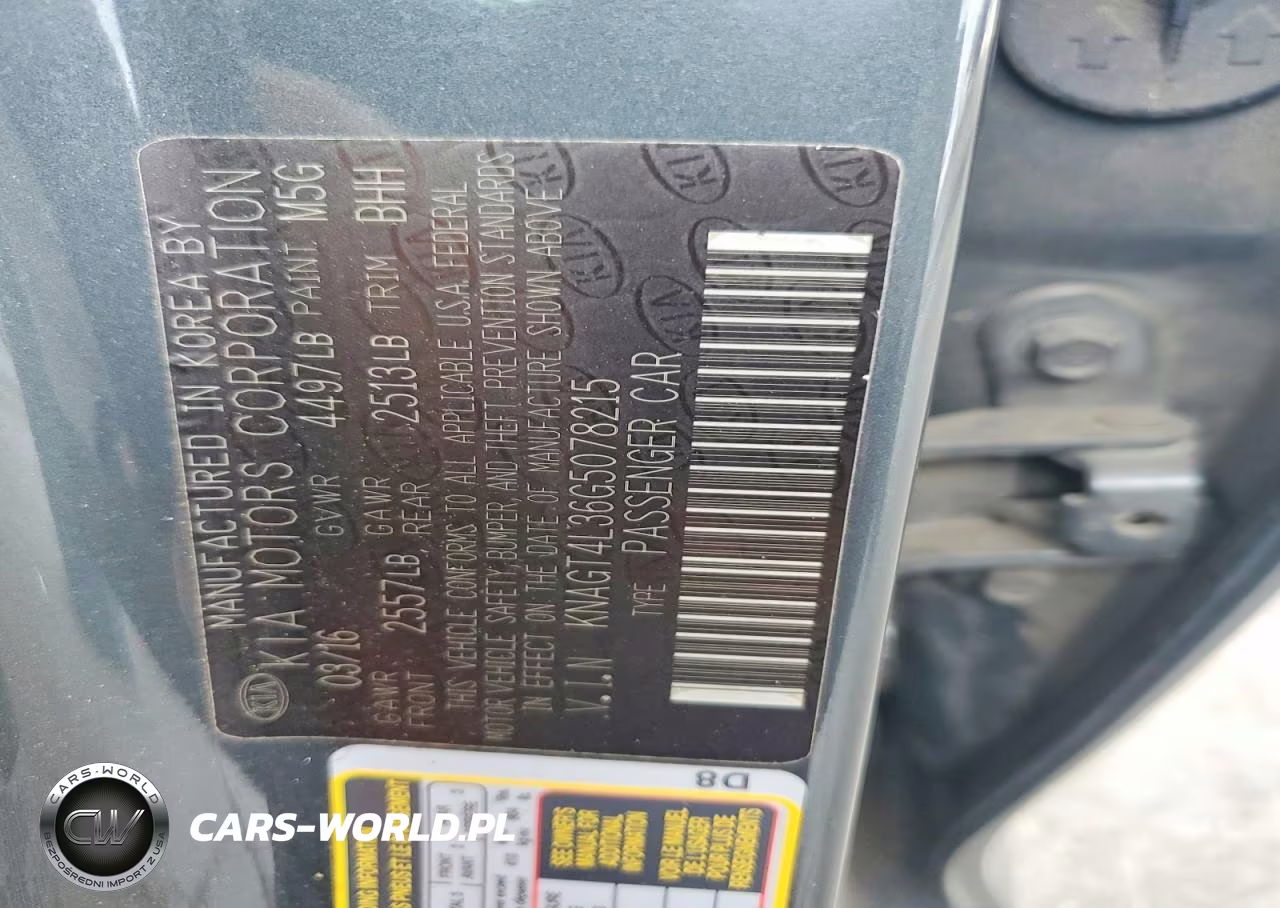 2016 Kia Optima Lx VIN:KNAGT4L36G5078215 - 12