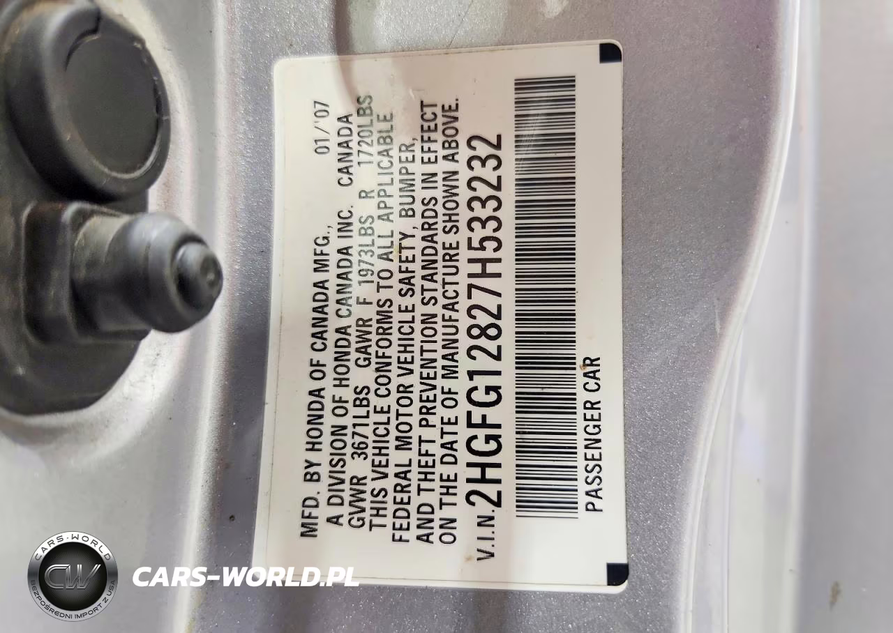 2007 Honda Civic Ex VIN:2HGFG12827H533232 - 12