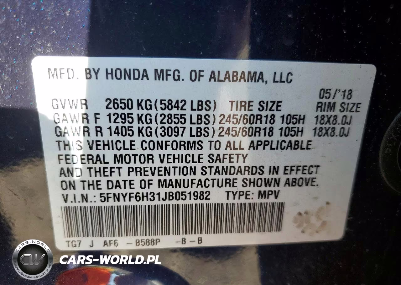 2018 Honda Pilot Ex VIN:5FNYF6H31JB051982 - 13