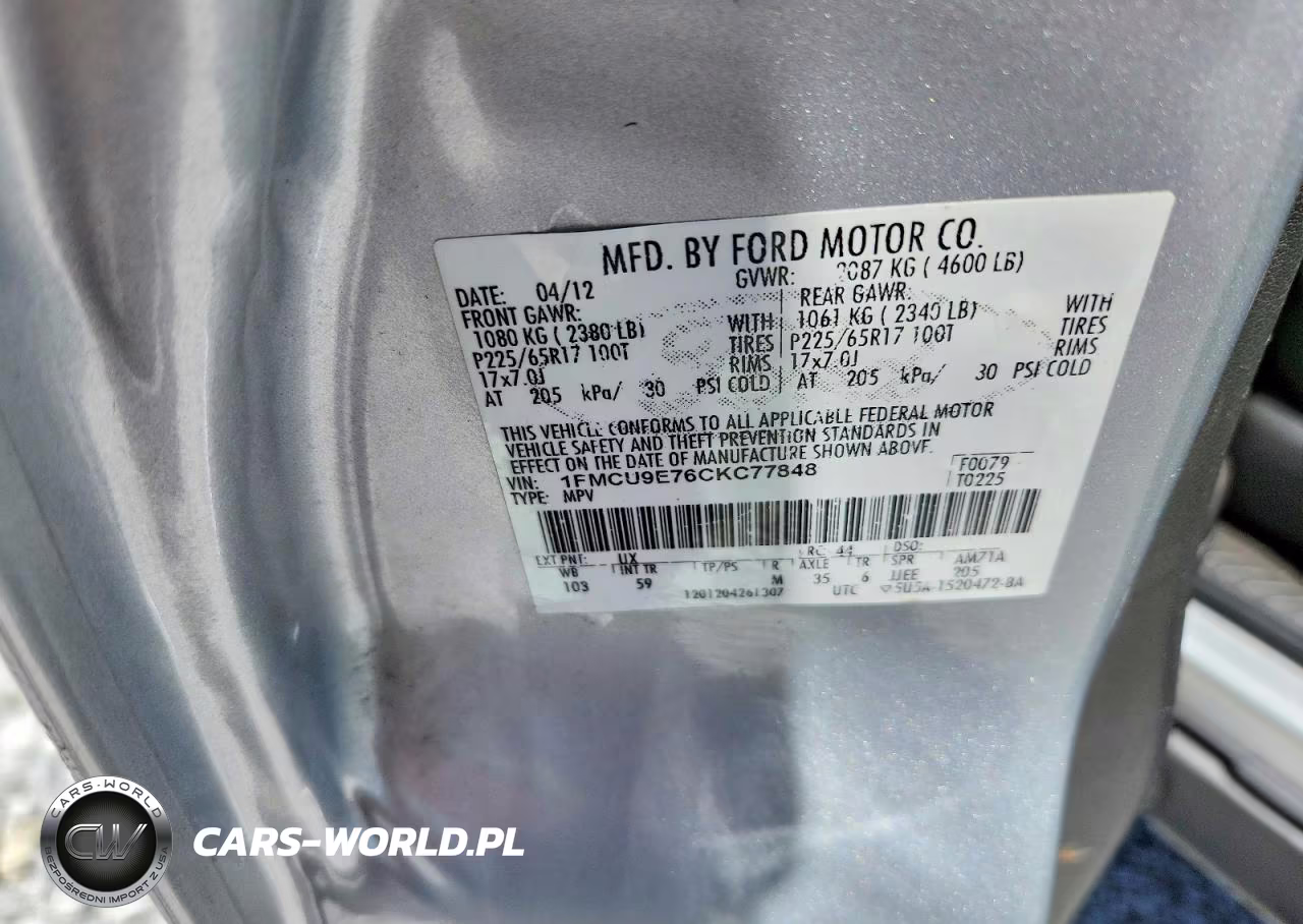 2012 Ford Escape Limited VIN:1FMCU9E76CKC77848 - 13