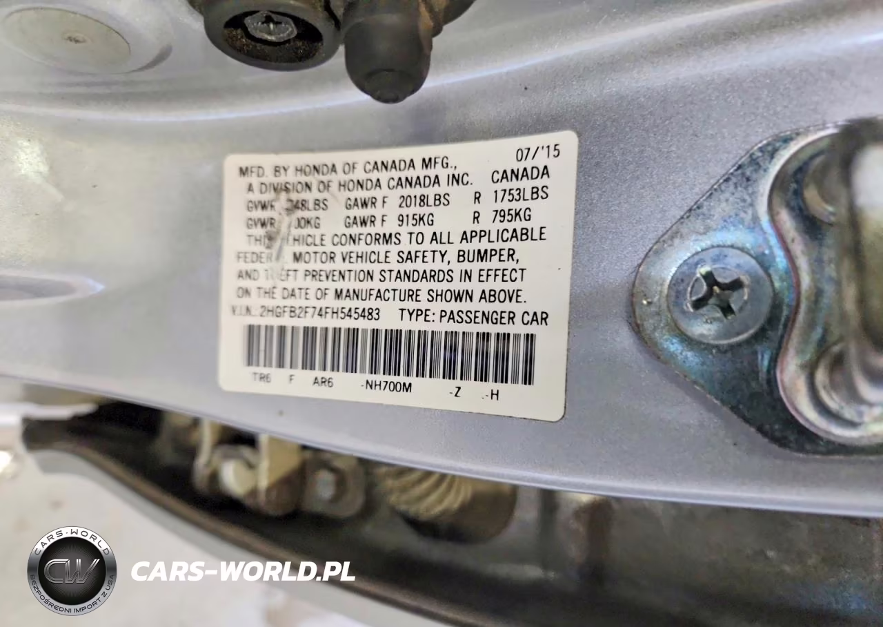 2015 Honda Civic Se VIN:2HGFB2F74FH545483 - 12
