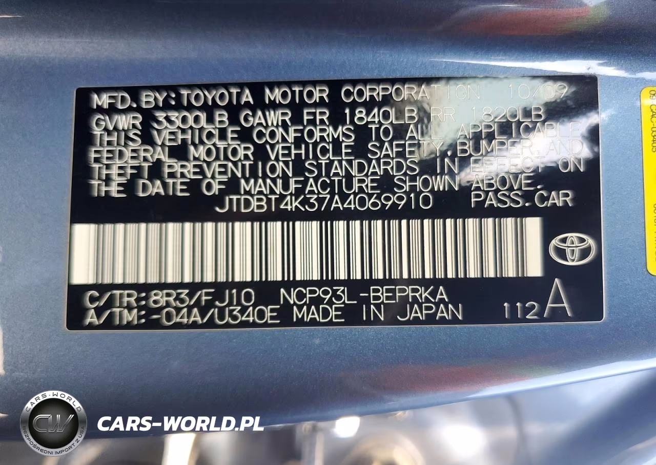 2010 Toyota Yaris Base VIN:JTDBT4K37A4069910 - 12