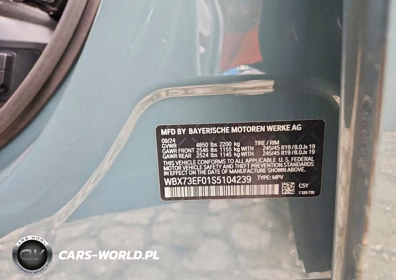 2025 BMW X1 VIN:WBX73EF01S5104239 - 12