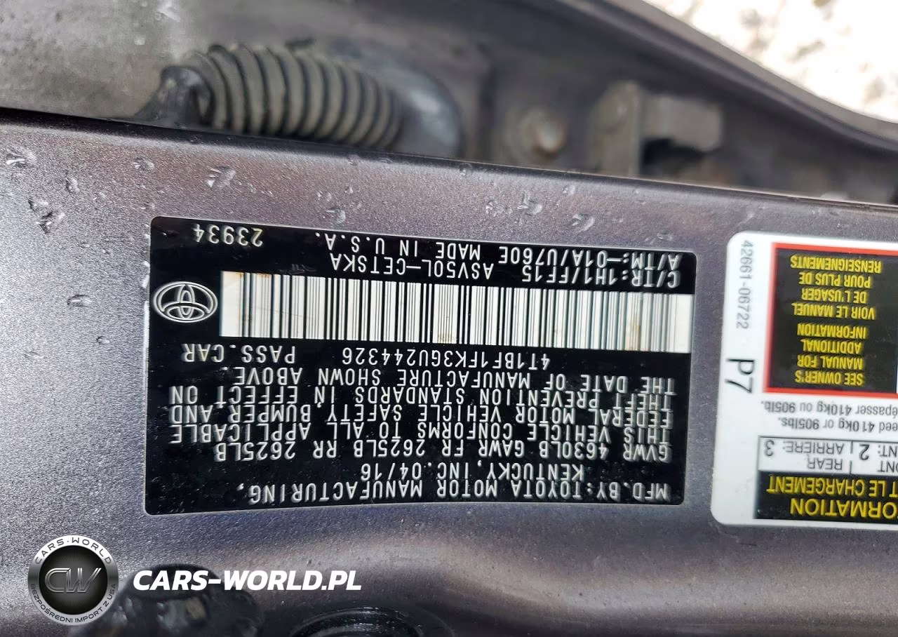 2016 Toyota Camry Se VIN:4T1BF1FK3GU244326 - 12