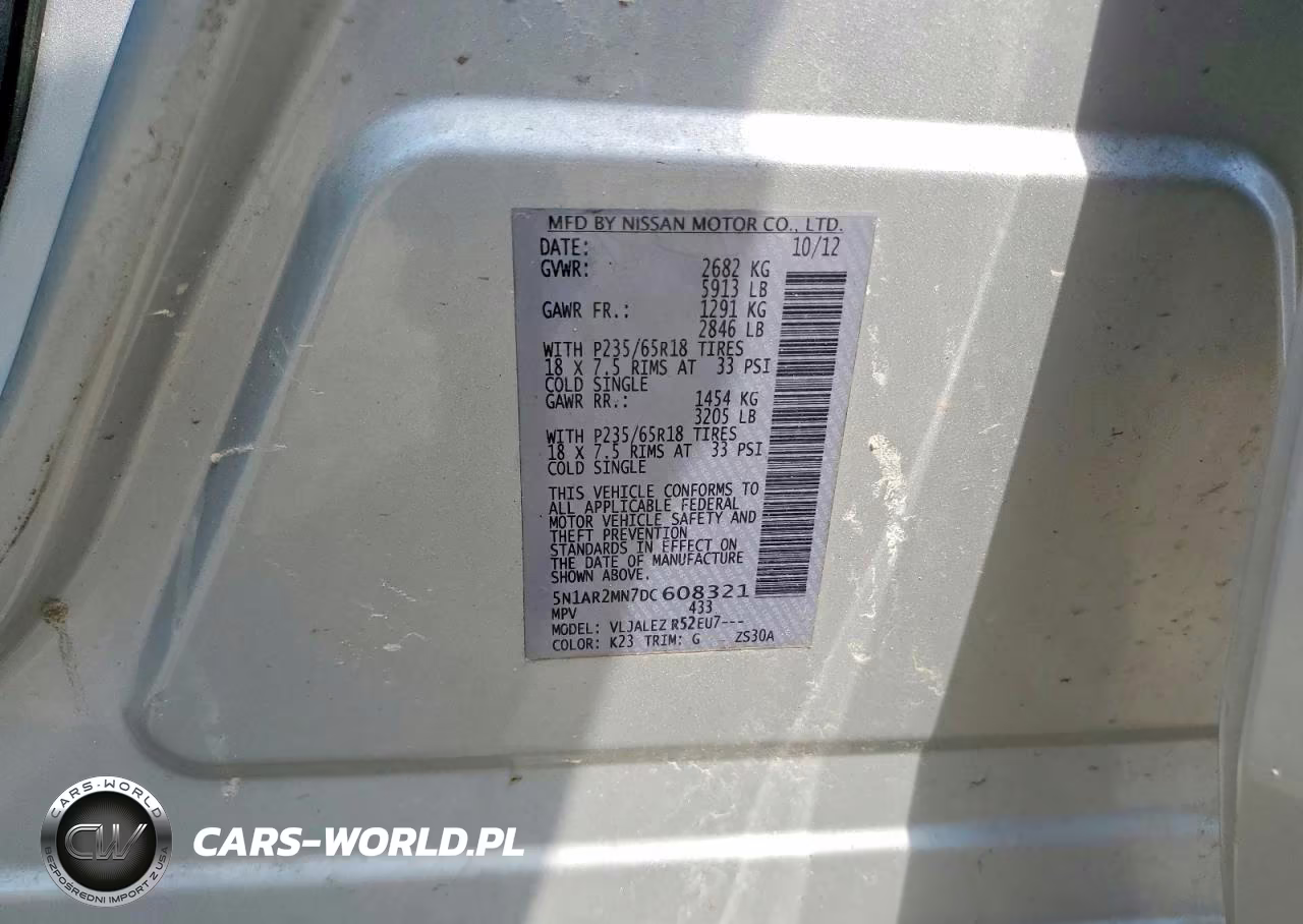 2013 Nissan Pathfinder S VIN:5N1AR2MN7DC608321 - 13