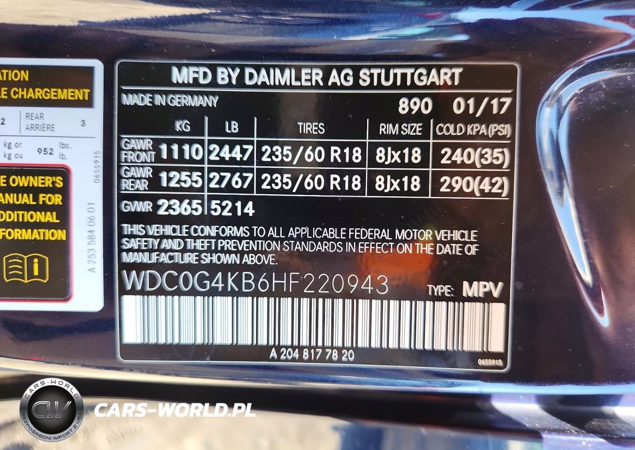 2017 Mercedes-Benz Glc 300 4Matic VIN:WDC0G4KB6HF220943 - 14