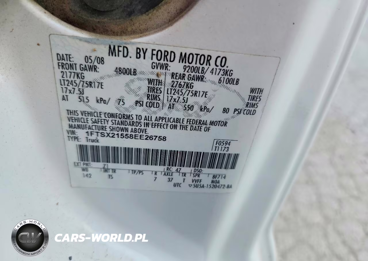 2008 Ford F250 Super Duty VIN:1FTSX21558EE26758 - 12