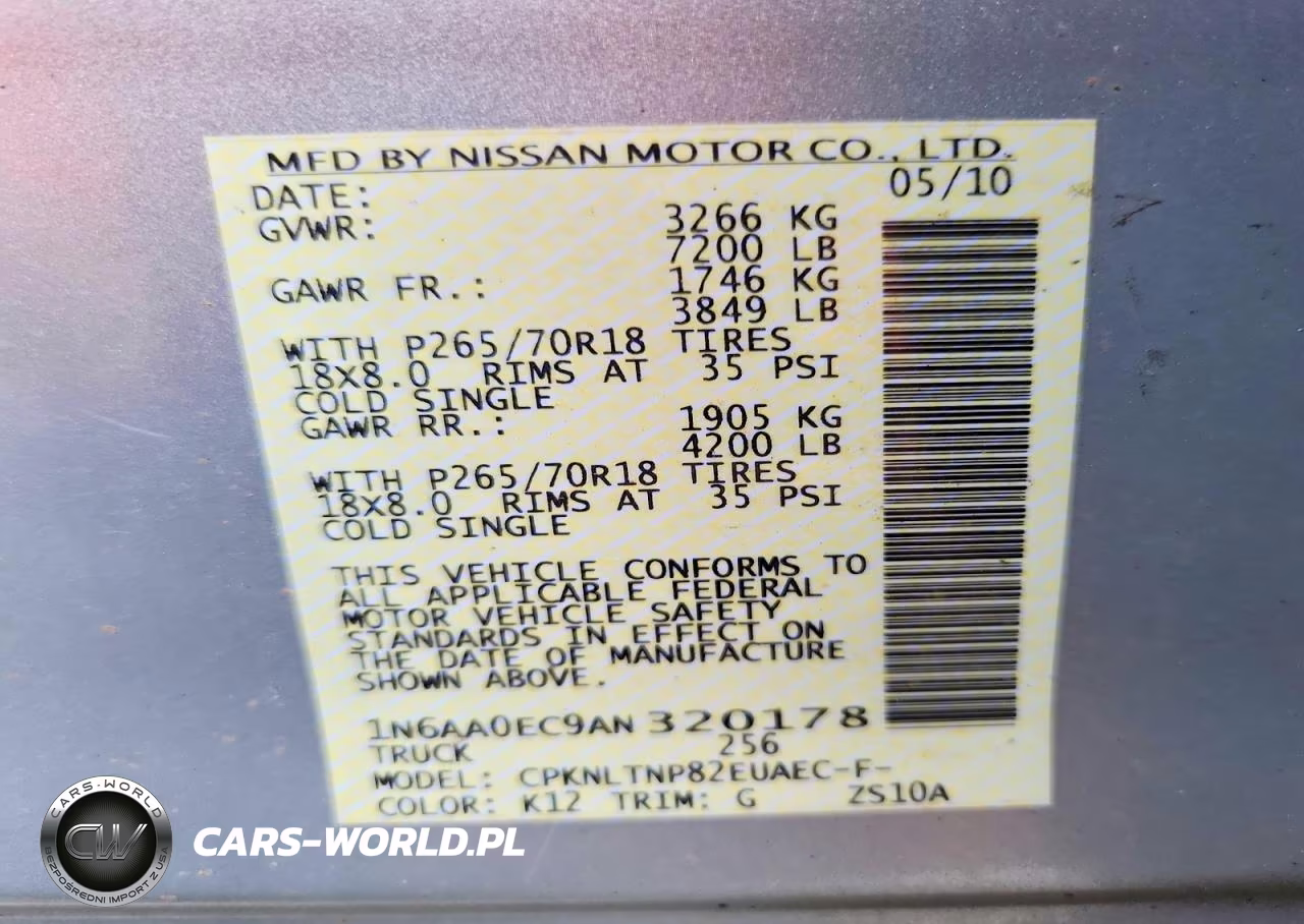 2010 Nissan Titan Se VIN:1N6AA0EC9AN320178 - 12