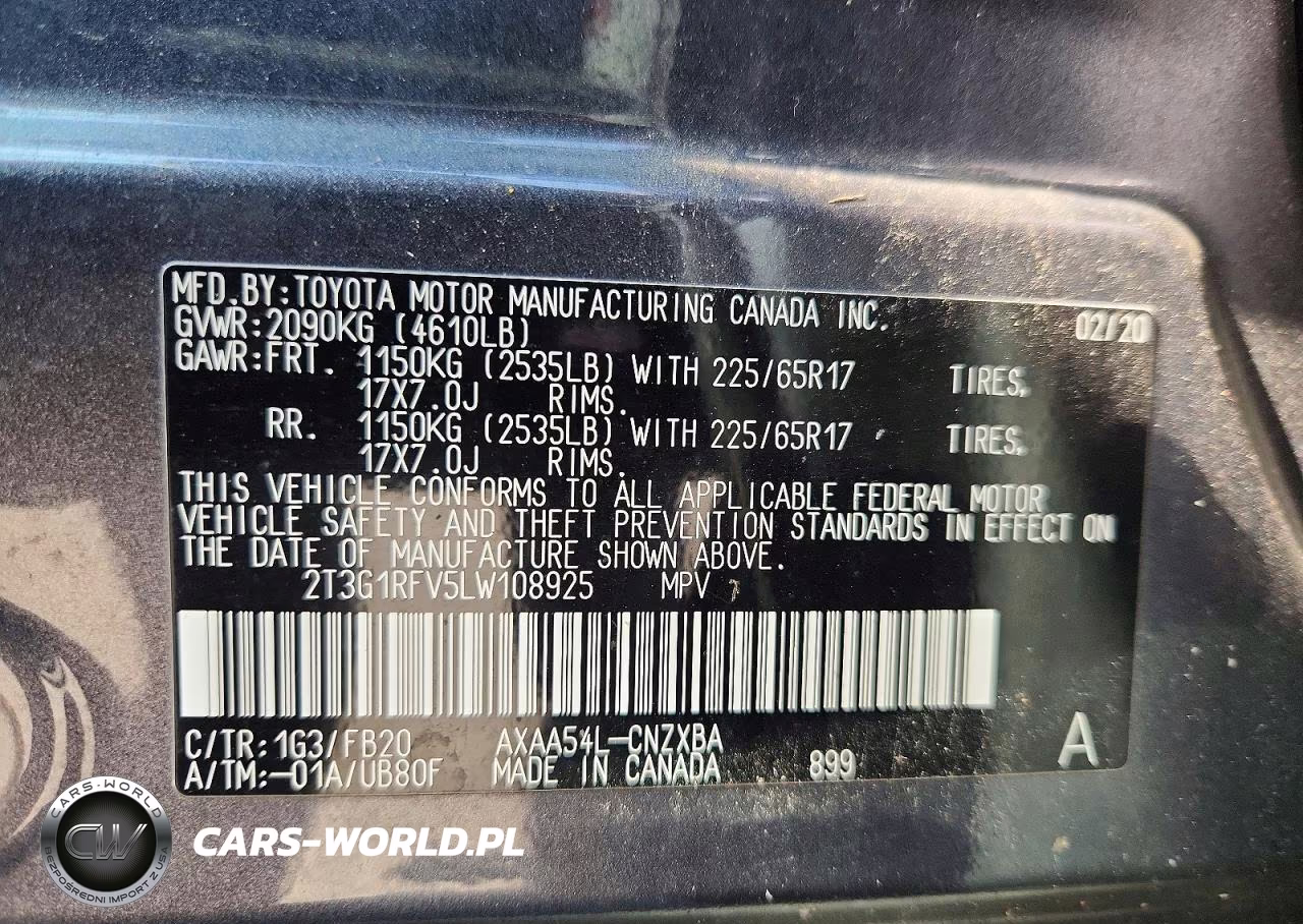 2020 Toyota Rav4 Le VIN:2T3G1RFV5LW108925 - 13