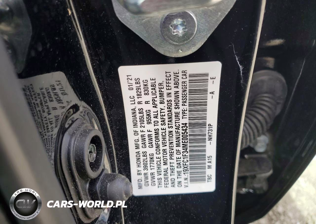 2021 Honda Civic Ex VIN:19XFC1F34ME005434 - 12