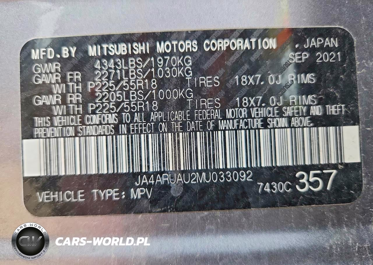 2021 Mitsubishi Outlander Sport Es VIN:JA4ARUAU2MU033092 - 13