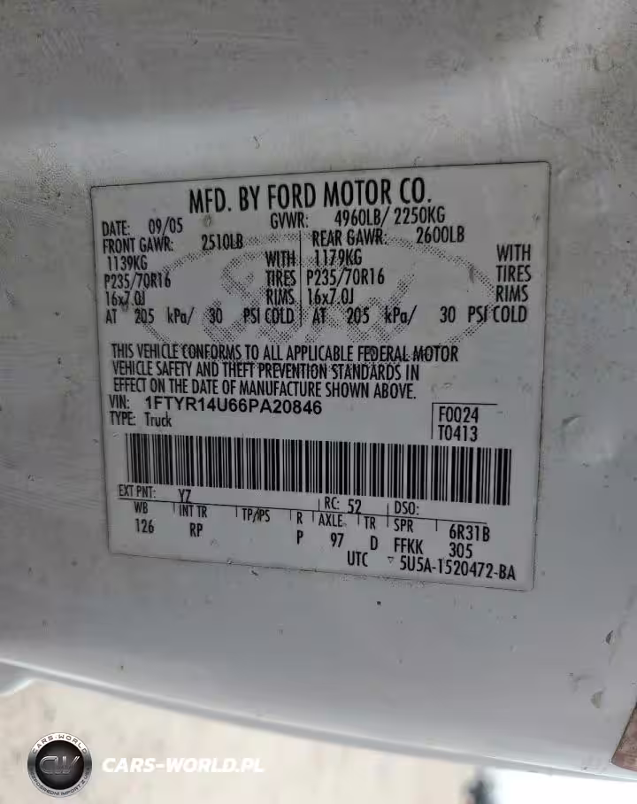 2006 FORD RANGER SUPER CAB VIN:1FTYR14U66PA20846 - 12