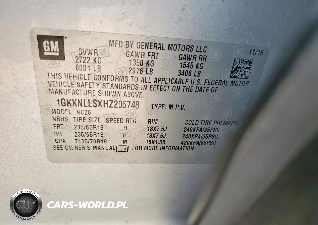 2017 GMC Acadia Sle VIN:1GKKNLLSXHZ205748 - 12