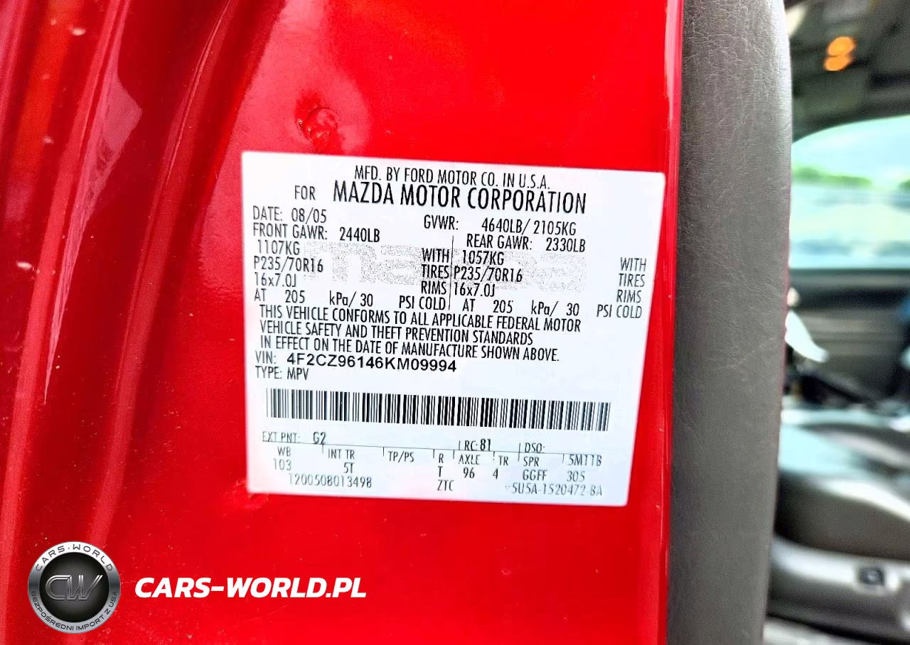 2006 Mazda Tribute S VIN:4F2CZ96146KM09994 - 13
