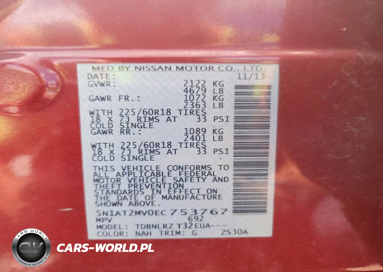 2014 Nissan Rogue Sl VIN:5N1AT2MV0EC753767 - 13