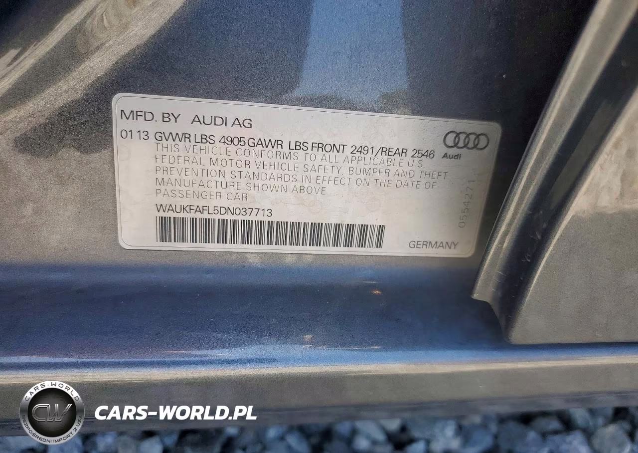 2013 Audi A4 Prestige VIN:WAUKFAFL5DN037713 - 12