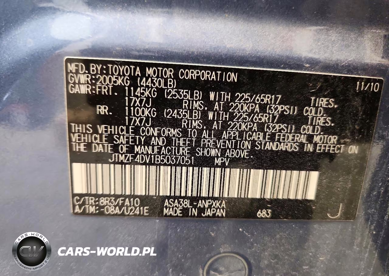 2011 Toyota Rav4 Base VIN:JTMZF4DV1B5037051 - 13
