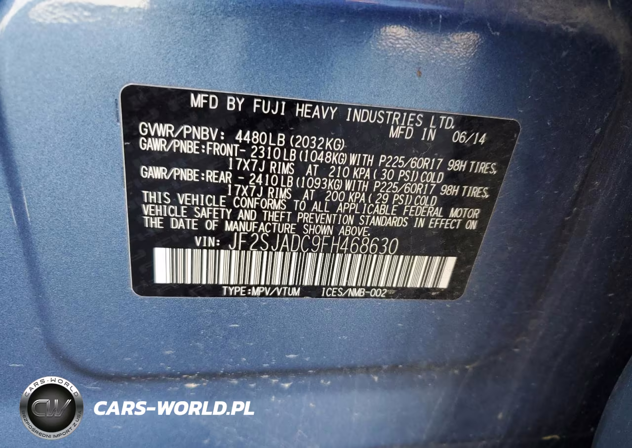 2015 Subaru Forester 2.5I Premium VIN:JF2SJADC9FH468630 - 13