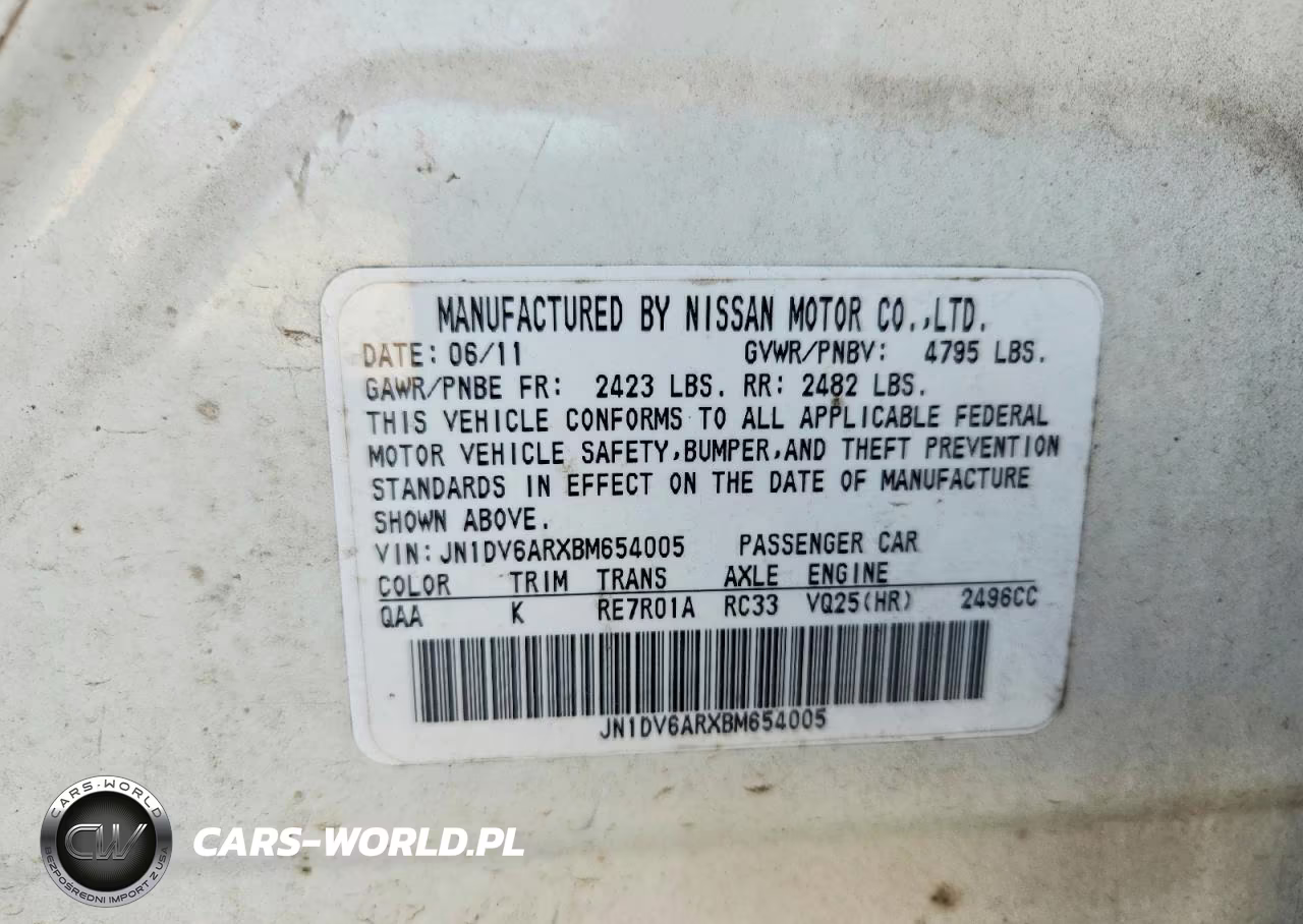 2011 Infiniti G25 Sedan X VIN:JN1DV6ARXBM654005 - 13