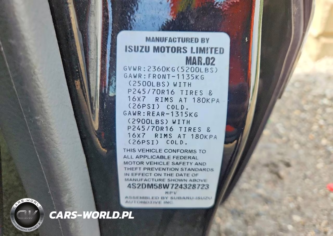 2002 Isuzu Rodeo S VIN:4S2DM58W724328723 - 13