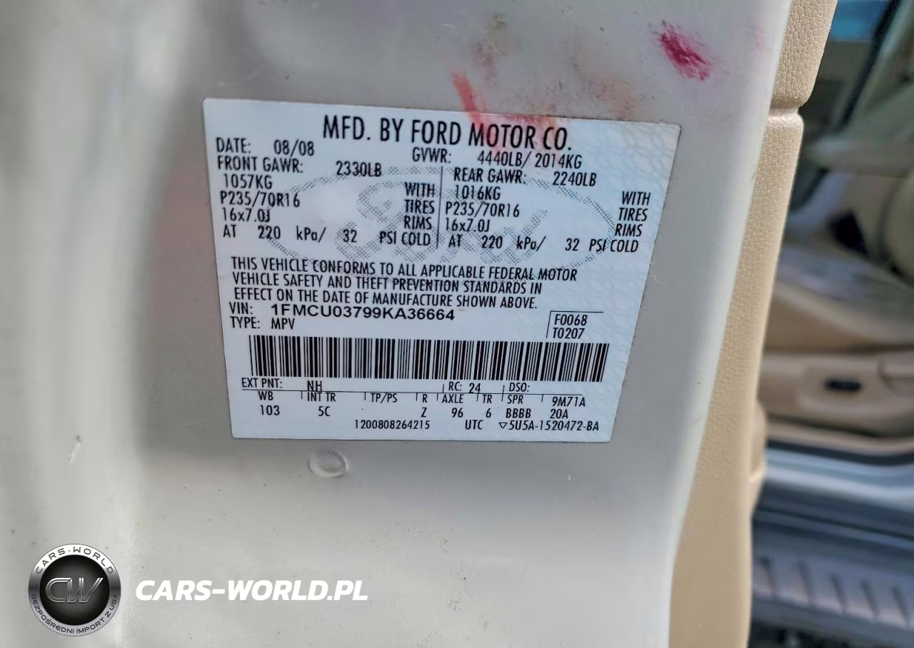 2009 Ford Escape Xlt VIN:1FMCU03799KA36664 - 13